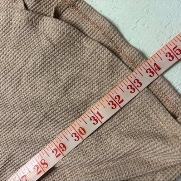 Hello Mello You For Me Long Sleeve Tan Casual Dress Size Large Waffle Knit New - Picture 6 of 8